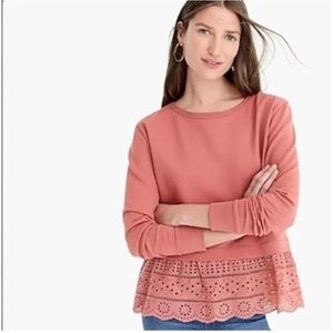 J. Crew  eyelet hem sweatshirt